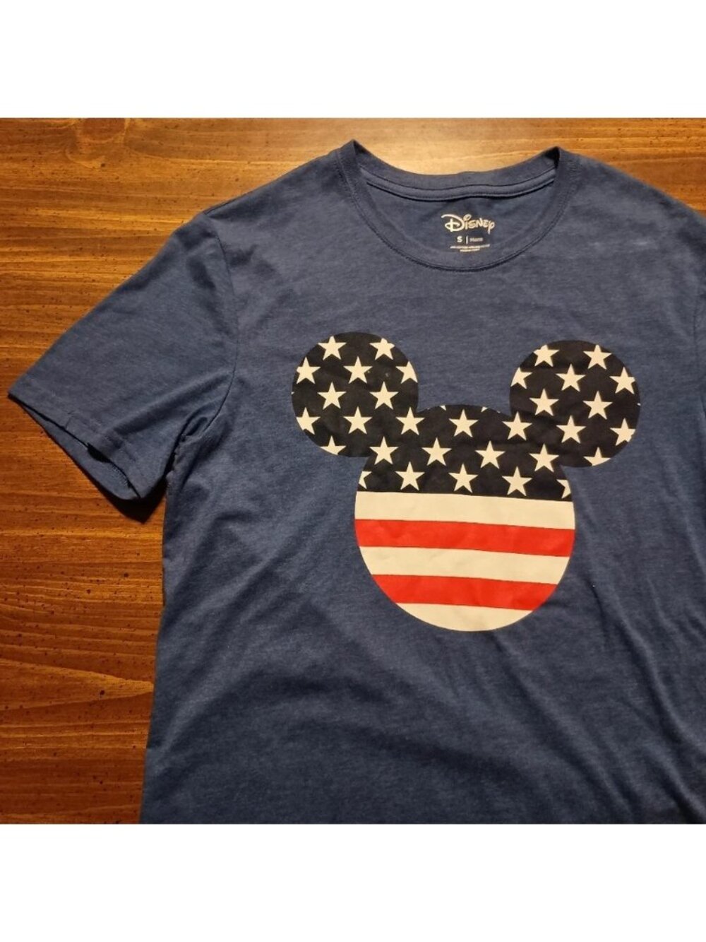 Mickey Mouse USA Flag T-Shirt - Small // Disney America Tee Shirt Red White Blue
